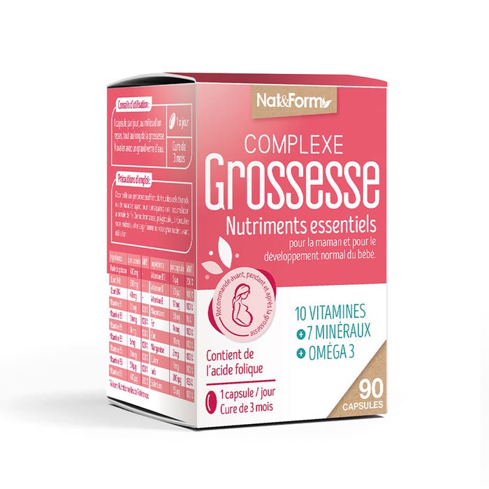 Nat&Form Complexe Grossesse Nutriments Essentiels 90 Capsules