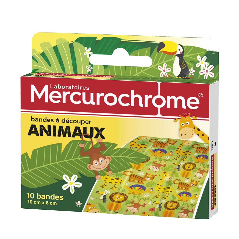 5 Bandes Mercurochrome - Pansement Tissu Élastique à Découper