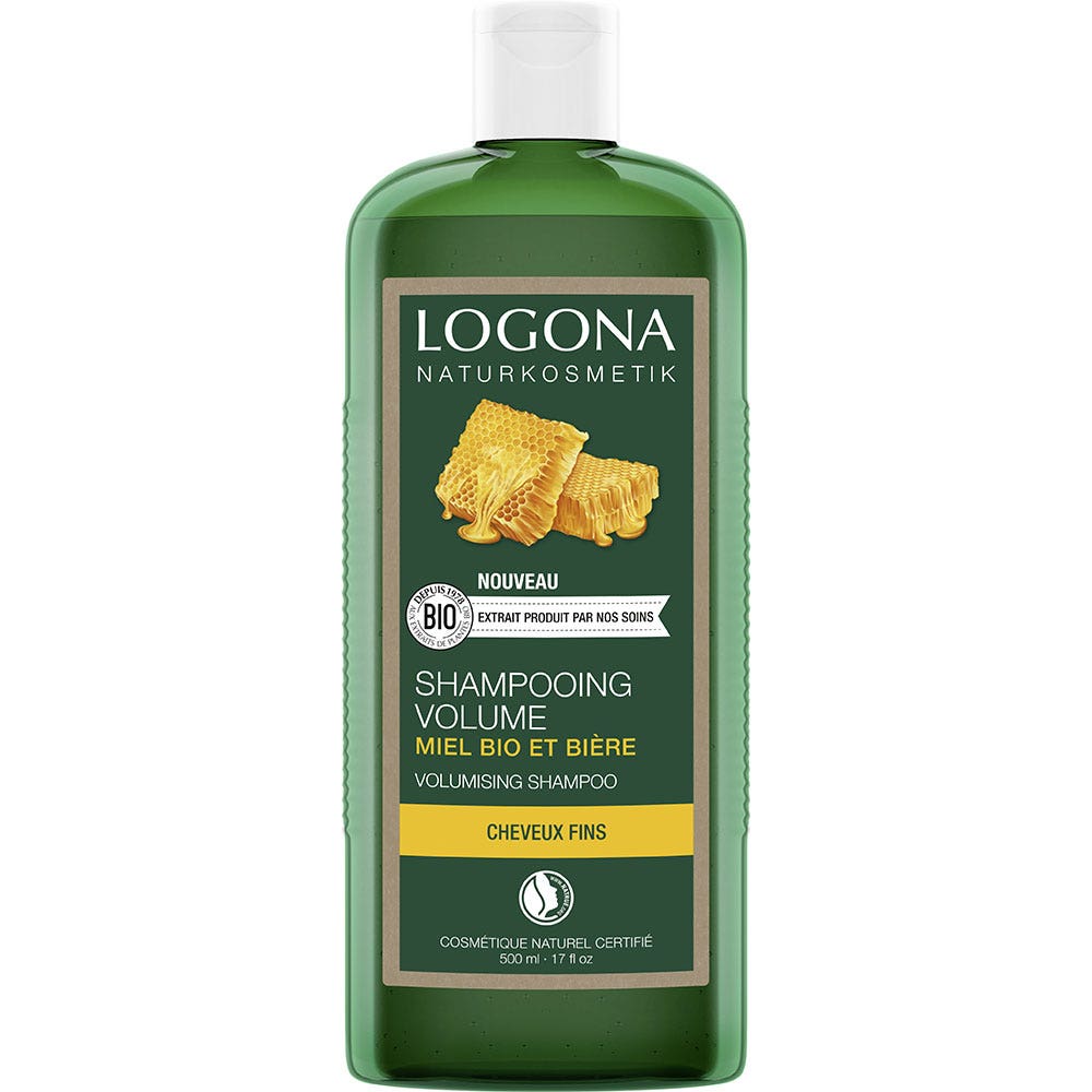 Logona Shampooing volume bière et miel bio 500ml