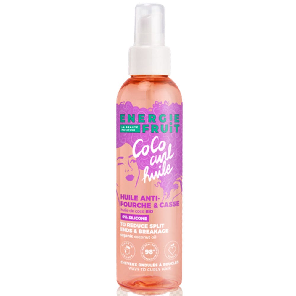 Energie Fruit Coco Curl Huile Anti-fourche & Casse Cheveux ondulés à bouclés 150ml