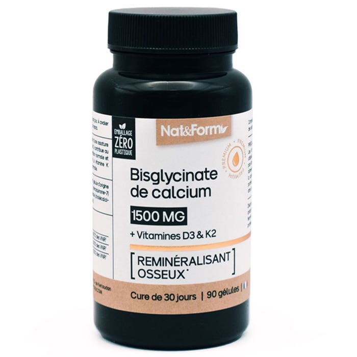 Nat&Form Premium Bisglycinate de Calcium 90 Gélules