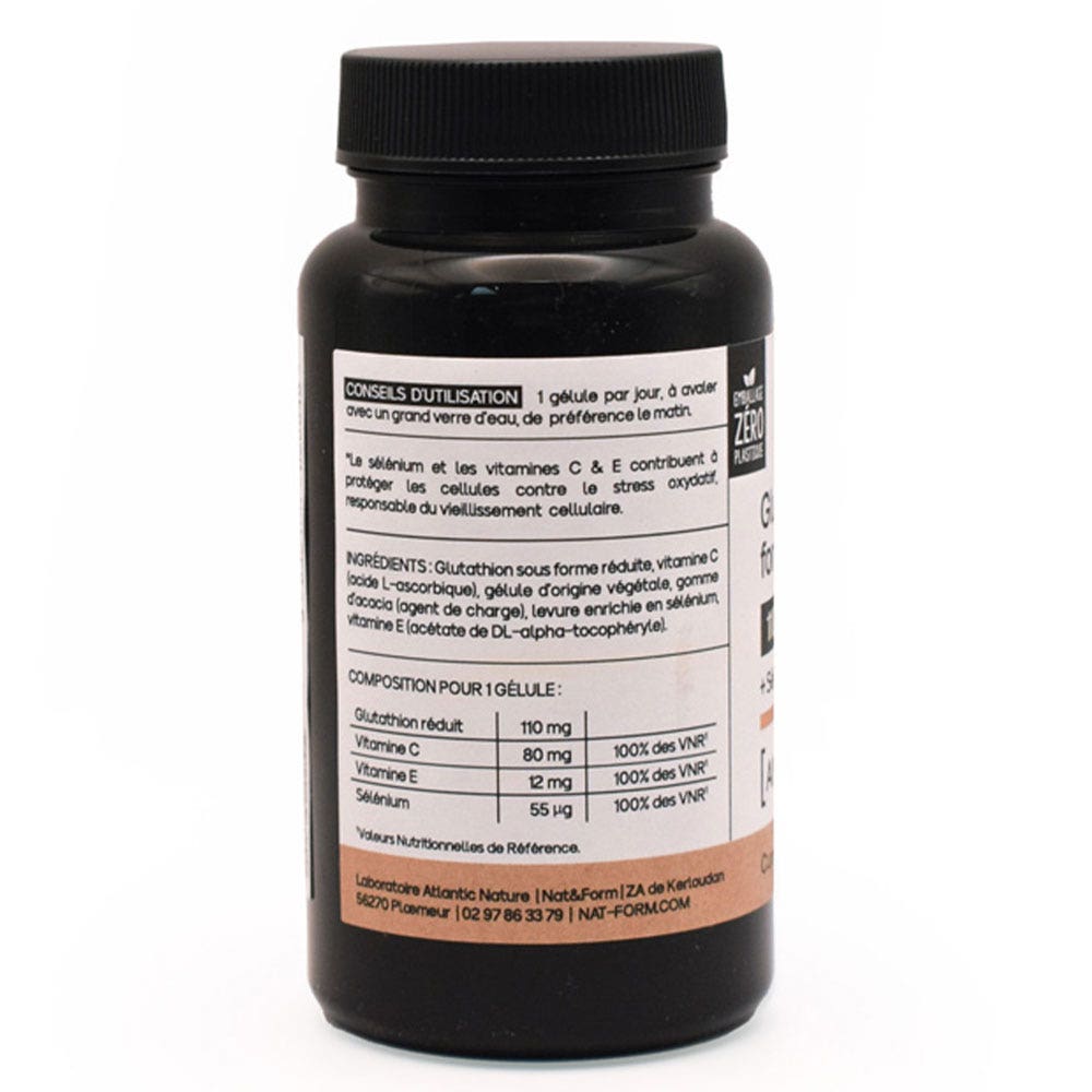 glutathion et selenium Nat&Form Premium Glutathion 30 Gélules