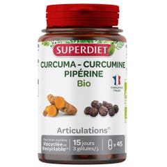 Superdiet Curcuma Curcumine Pipérine 45 gélules