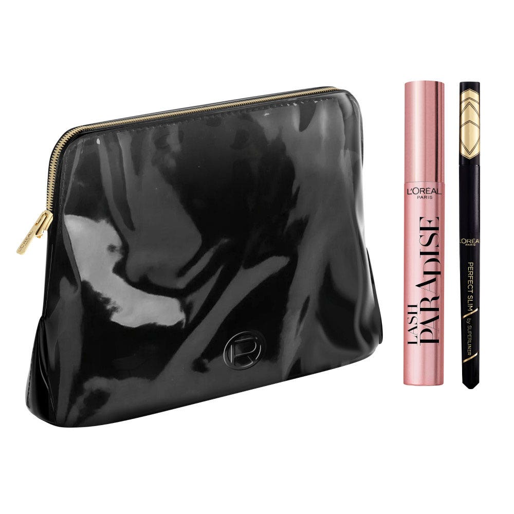 L'Oréal Paris Trousse Femme Luxe - Mascara Lash Paradise Noir Intense + Eyeliner Perfect Slim Noir