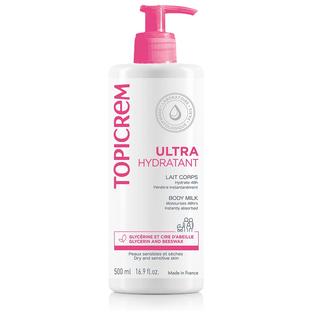 Topicrem Ultra-Hydratant Lait Corps Peaux Sensibles Et Seches 500ml