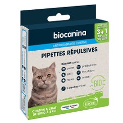 Biocanina Pipette répulsives chats 3 pipettes + 1 offerte