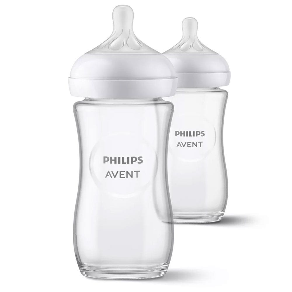 Avent Natural Response Biberon En Verre 3 à 6 mois 2x240ml