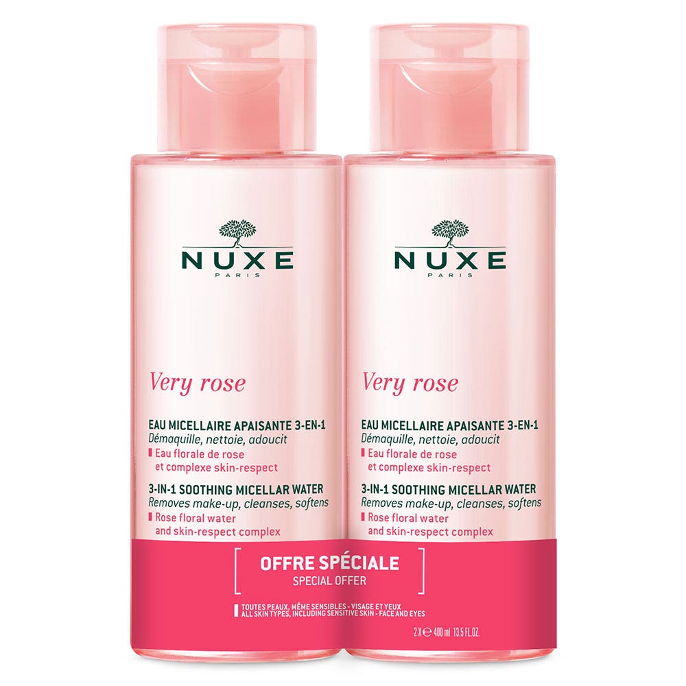 Nuxe Very rose Eau Micellaire Apaisante 3-en-1 2x400ml