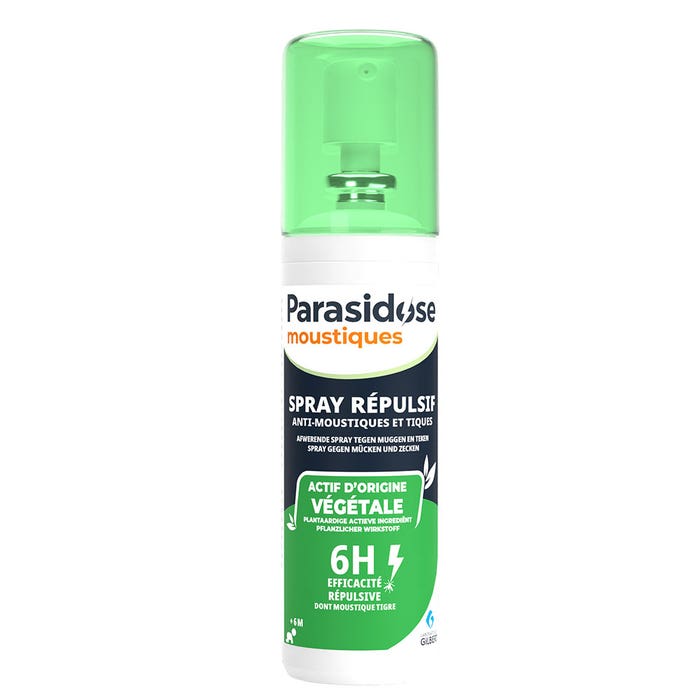 Spray répulsif anti-moustiques et tiques actif d'origine végétale 100ml PARASIDOSE