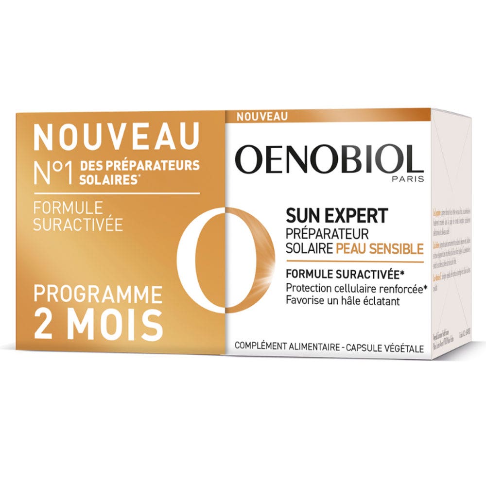 Intensif 2x30 Capsules Solaire Preparateur Peau Sensible Oenobiol