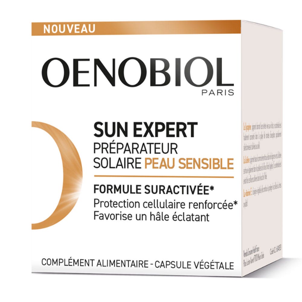 Oenobiol Sun Expert Préparateur Solaire Peau Sensible 30 Capsules