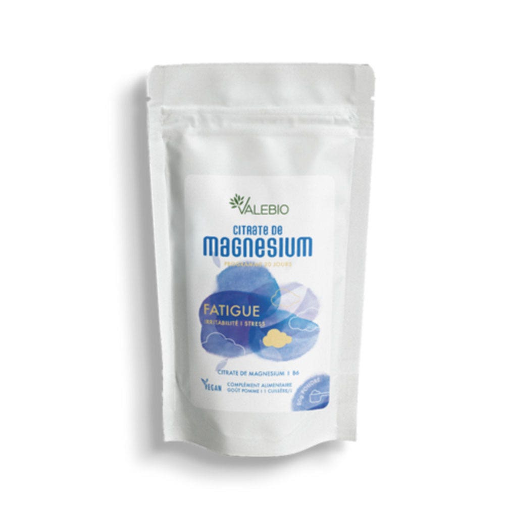 Valebio Citrate de Magnésium Fatigue Goût Pomme 80g