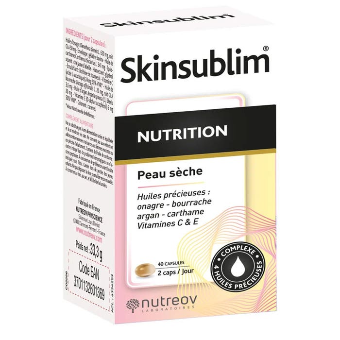 Nutreov Skinsublim Nutrition Peaux Sèches 40 Capsules