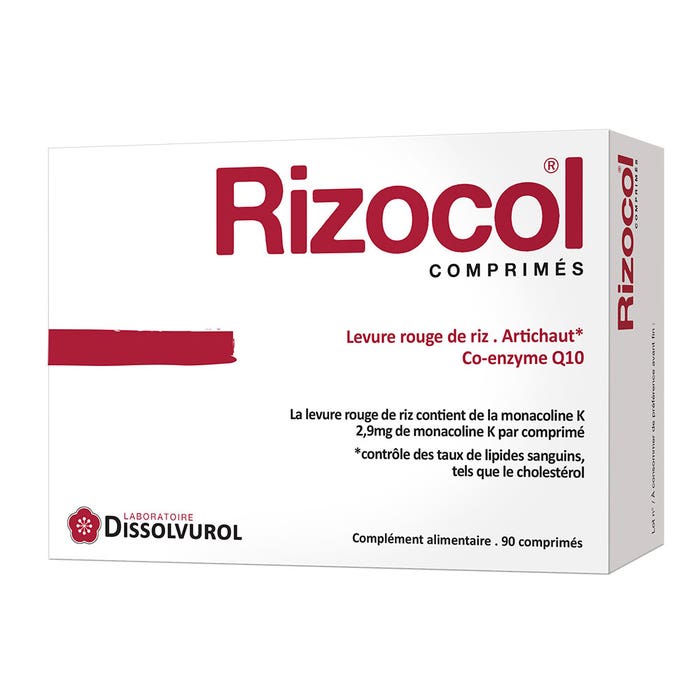 Rizocol Régulation cholesterol 90 Comprimes - Dissolvurol - Easypara