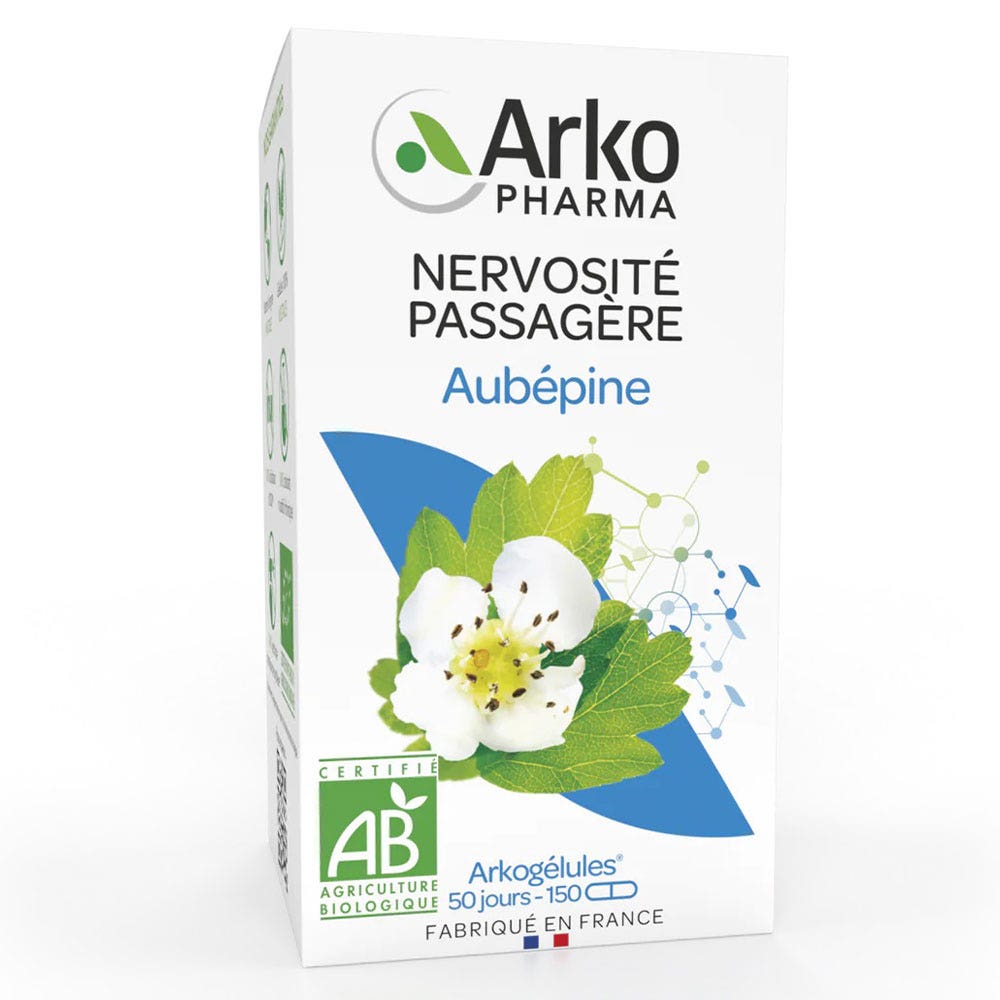Arkopharma Arkogélules Nervosité Passagère Aubépine Bio 150 Gélules