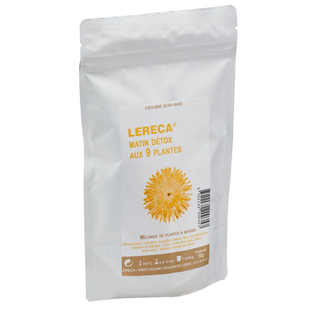 Tisane Matin Detox 50g 9 Plantes Lereca
