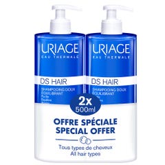 Uriage D.S Shampooing Doux Equilibrant Hair 2x500ml