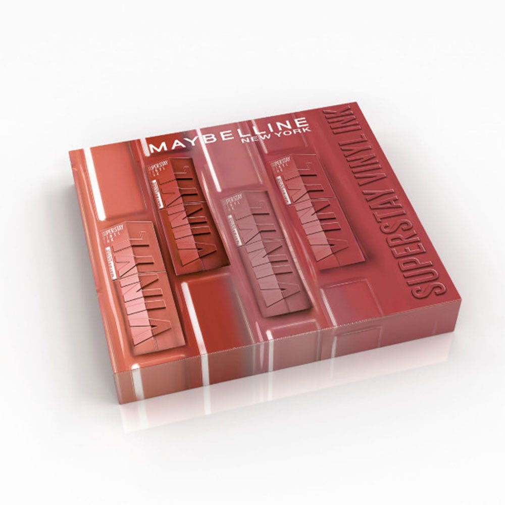 Maybelline New York Superstay Vinyl Ink Coffret 4 Encres à Lèvres Nude Shock 4x4,2ml