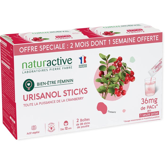 Urisanol Cranberry 2x28 Sticks Naturactive