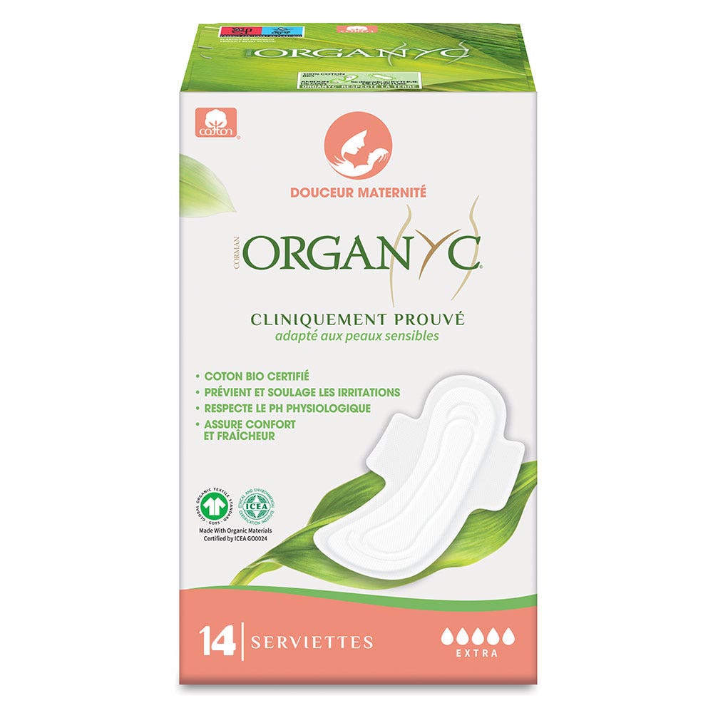 Organyc Serviettes Maxi Douceur Maternite X14