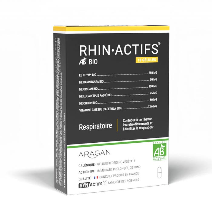 Aragan Synactifs RhinActifs Bio Respiratoire 10 gélules