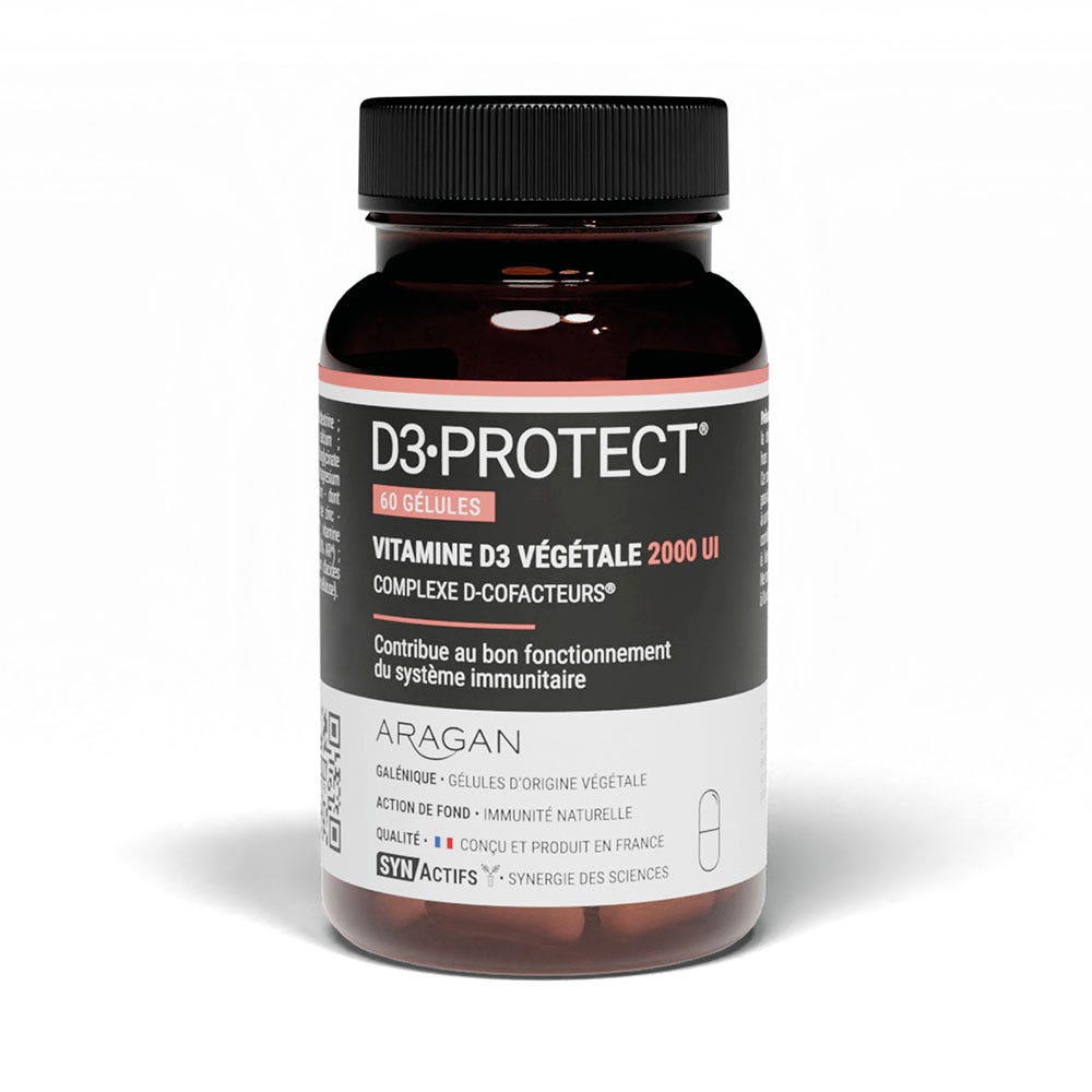 Aragan Vitamnies D3 Protect® 2000UI Système immunitaire x60 gélules
