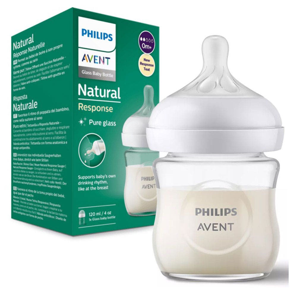 Avent Natural Response Biberón de vidrio desde el nacimiento 120 ml