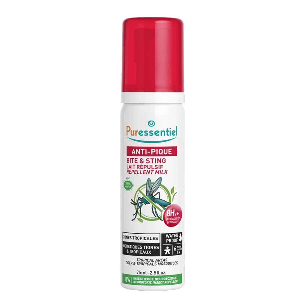 Puressentiel Anti-Pique Lait Répulsif Zones Tropicales Moustiques Tigres et Tropicaux Dès 6 Mois 75ml