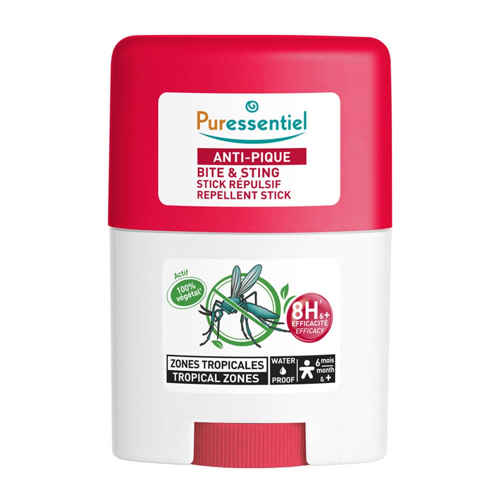 Puressentiel Anti-Pique Stick Répulsif Zones Tropicales Moustiques Tigres et Tropicaux Dès 6 Mois 20ml