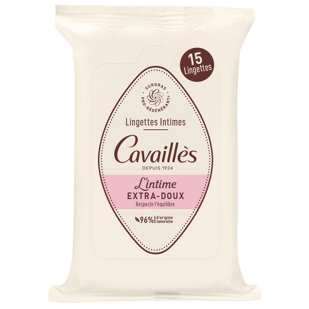 Cavaillès Intime Lingettes Extra Douces 15 lingettes
