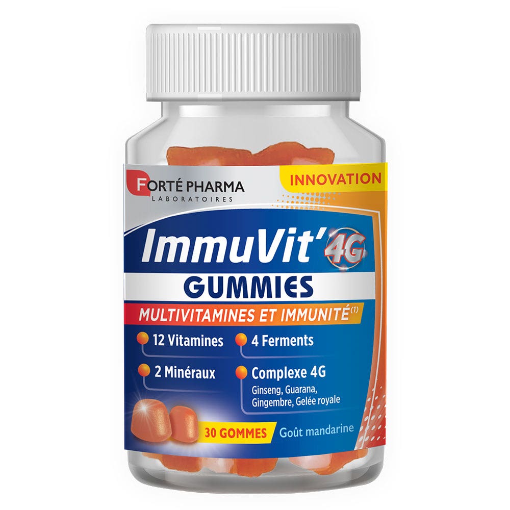 Forté Pharma ImmuVit'4G Multivitaminas e defensas sabor mandarina 30 gominolas