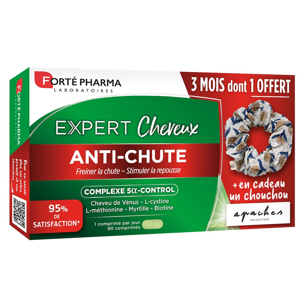 Forté Pharma Expert Cheveux Anti-Chute + Choucou Apaches 90 Comprimés