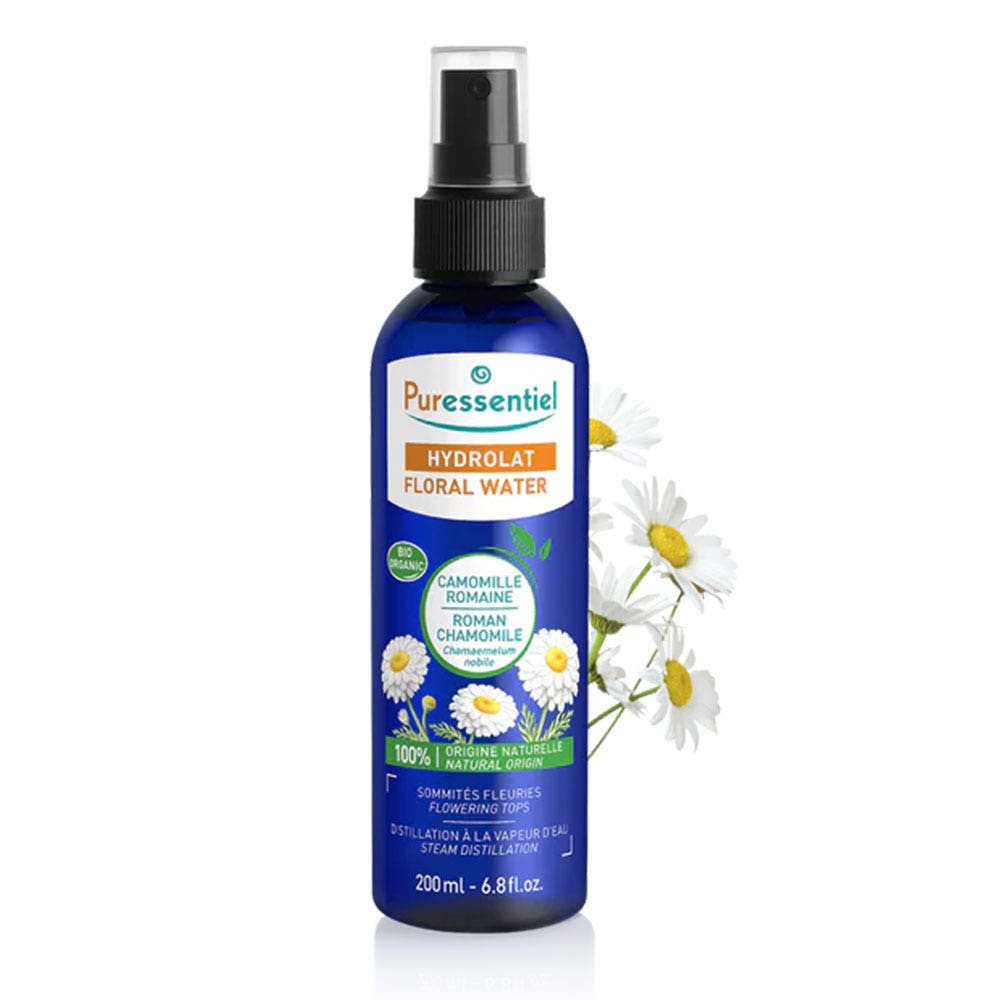 Puressentiel Hydrolat Eau Florale Camomille Romaine Bio Peaux Sensibles et Irritées 200ml