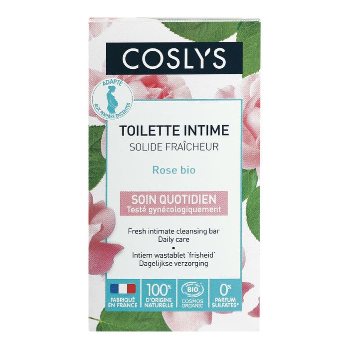 Coslys Toilette Intime Solide Fraîcheur A La Rose Bio Muqueuses Délicates 85g
