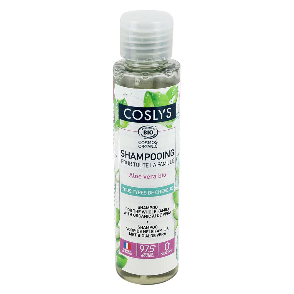Coslys Shampooing Famille A L'Aloe Vera Bio Tous Types de Cheveux 100ml