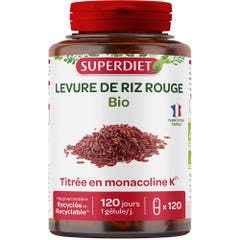 Superdiet Levure De Riz Rouge Bio 120 gélules