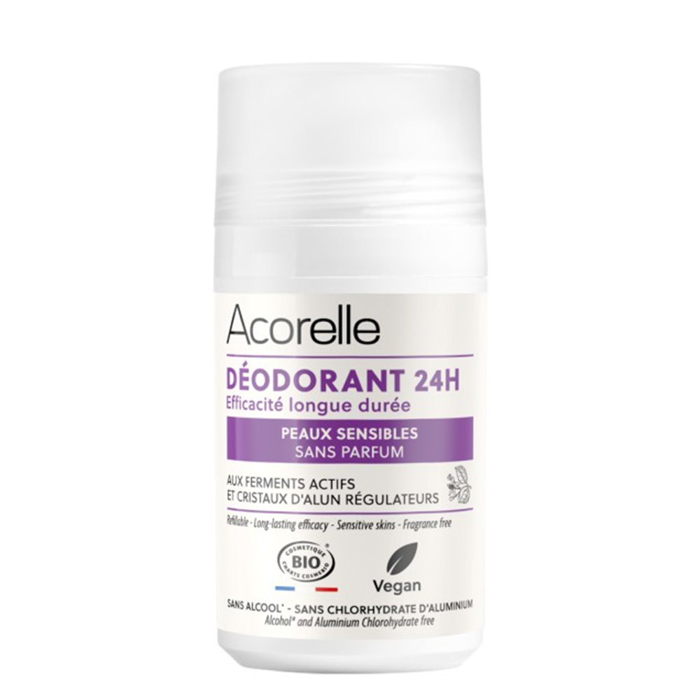 Acorelle Déodorant Roll-On 24h Peaux Sensibles Bio Certifié Peaux sensibles 50ml
