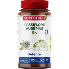 Superdiet Passiflore-Aubepine Bio 80 comprimés