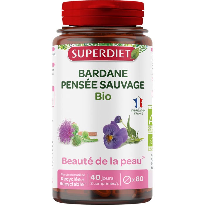 Superdiet Bardane-Pensee Sauvage Bio 80 comprimés