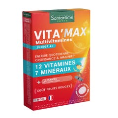 Santarome Vita'max Multivitamines Junior A Partir de 4 Ans Goût Fruits Rouges 30 Comprimés A Croquer