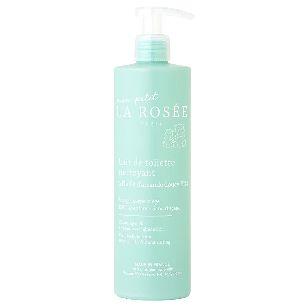 LA ROSÉE Bébé Lait De Toilette Nettoyant A l'Huile d'Amande Douce Bio 400ml