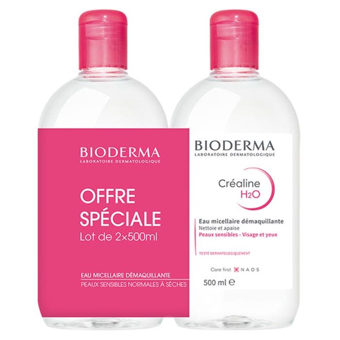 Bioderma Crealine Eau Micellaire H2O Sans parfum 2x500ml