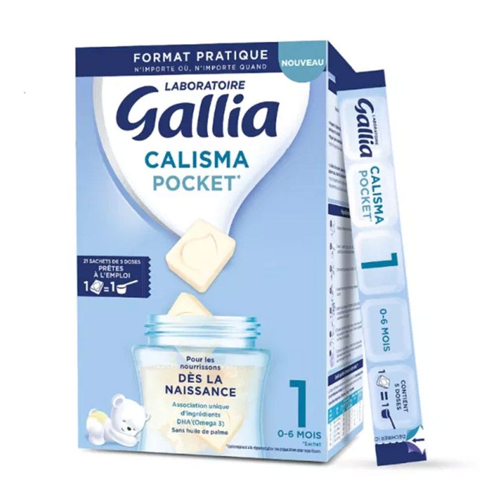 Gallia Calisma 1 Pocket Lait En Poudre Dès La Naissance 21 Sachets de 5 Doses