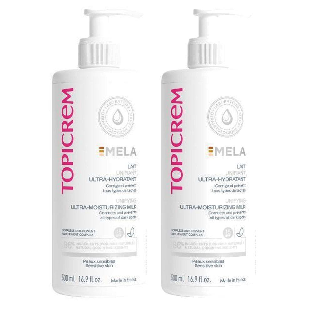Topicrem Mela Lait Unifiant Ultra-Hydratant Peaux Sensibles 2x500ml