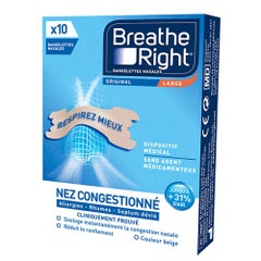 Breathe Right Bandelettes Nasales Original Taille Large x10