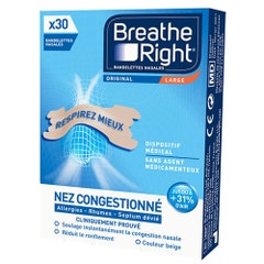Breathe Right Bandelettes Nasales Original Taille Large X30