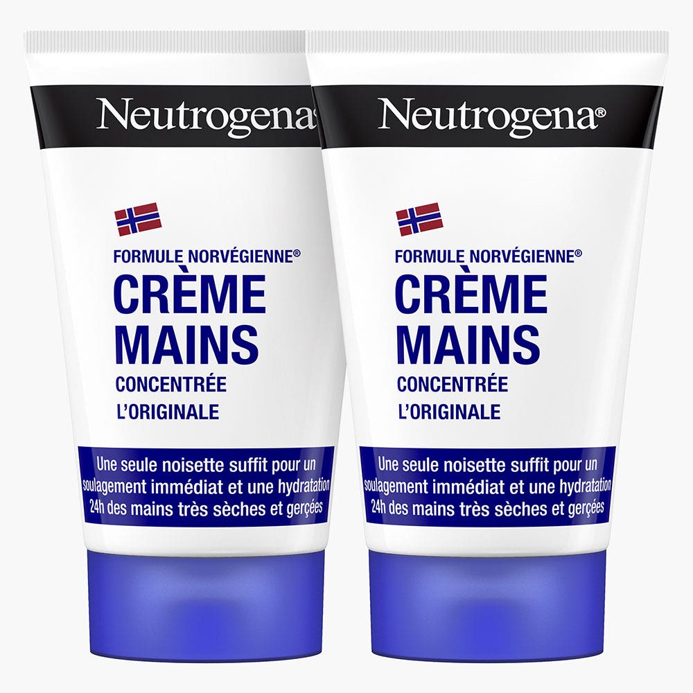 Neutrogena Crème Mains Hydratante Concentrée Peaux Sèches 2x50ml