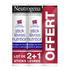 Neutrogena Sticks Lèvres Nutrition Formule Norvégienne 3x4.8g