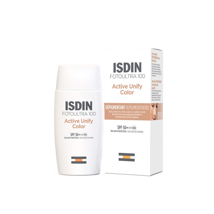 Crème solaire visage teintée dépigmentante SPF50+ 50ml Active Unify Color Fotoprotector Isdin