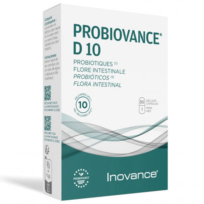 Flore Intestinale 30 Gélules Probiovance D10 Inovance